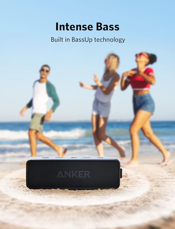 Anker Soundcore 2 Portable Bluetooth Speaker with Stereo Sound, Bluetooth 5, Bassup, IPX7 Waterproof, 24-Hour Playtime, Wireless Stereo Pairing, Speaker for Home, Outdoors, Travel-CubbioJoy
