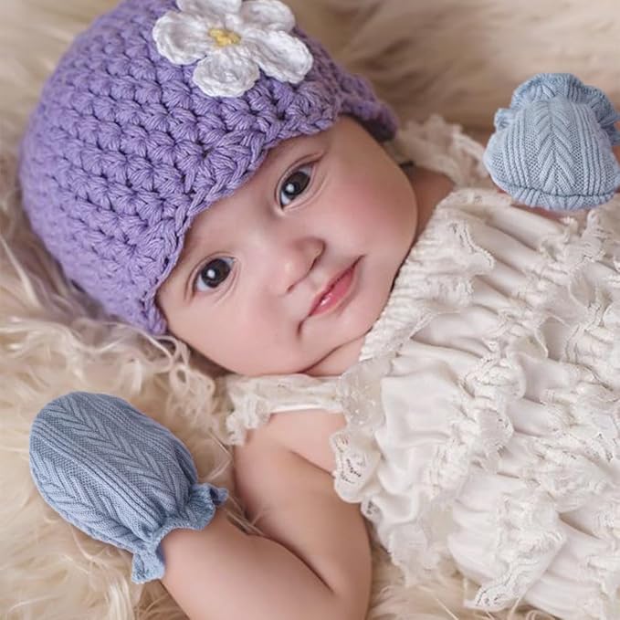 BQUBO Newborn Infant Toddler Mittens No Scratch Cotton Elastic Wrist Gloves Hypoallergenic for 0-6 Months Baby Boys Girls-CubbioJoy