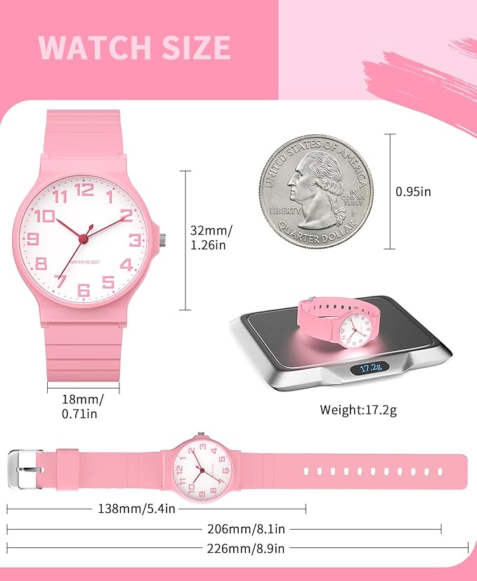 Kids Analog Watch Boys Girls, 30M Waterproof, Sports Watch for Boys, Easy to Read Children's Thin Dial Wrist Watches with Soft Band, for Ages 5-15 Kids Great Birthday Gifts Christmas Day-CubbioJoy