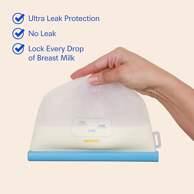 Breastmilk Storage Reusable Freezer Trays with Lid l Baby Food Cube 4pcs Complete Kit l 0.5/1/2 Oz Silicone Tray l Ultra Leak-Proof Breastmilk Kit l Reusable Bags-CubbioJoy