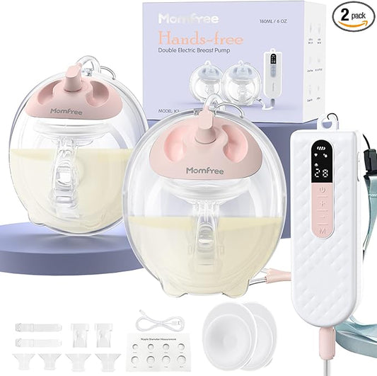 Breast Pump Hands Free K3 Updated,Wearable Breastfeeding Pump with Soft Double-Seal Flange,1800mAh Long Battery Life & LED Display, 3 Modes & 9 Levels Electric Breast Pumps Portable 15-24mm-CubbioJoy