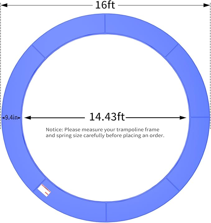 16FT/15FT/14FT/12FT/10FT Trampoline Safety Pad Replacement, Round Trampoline Spring Protection Cover, Fits 16FT/15FT/14FT/12FT/10FT Frames, Water-Resistant Trampoline Accessories-CubbioJoy
