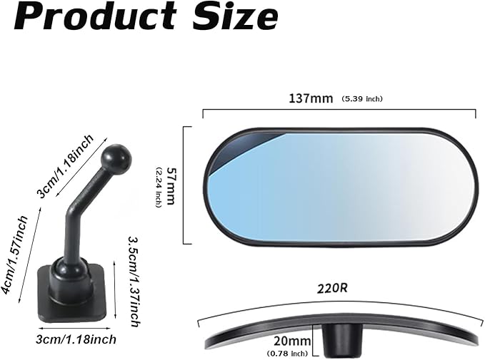 Car Rearview Mirror Rear View Mirrors for Baby 360 Adjustable Automotive Interior Mirrors Cars Mirror Rear Facing Kids Observing (Adhesive Base)-CubbioJoy