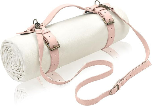 4’9” x 6’3” White Lightweight Water-Resistant Canvas Mat – Picnic, Outdoor, Beach, Park, Camping, Toy Mat-CubbioJoy