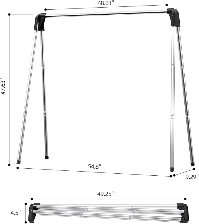 APEXCHASER Clothes Drying Rack Foldable, Stainless Steel Laundry Drying Rack Collapsible, Clothes Hanger for Sweater Baby Clothes Towel for Indoor & Outdoor, Portable Clothes Airer for Travel-CubbioJoy