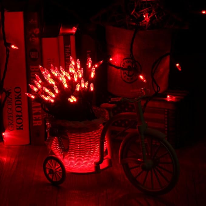 Brizled Red Christmas Lights, 33ft 100 LED Connectable Christmas String Light, 120V UL Certified LED Light String for Indoor & Outdoor, Xmas Tree, Garden, Party and Holiday Decoration-CubbioJoy