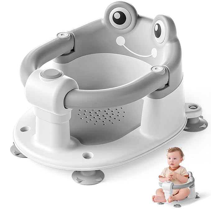 Baby Bath Seat for Babies 6 Months & up Non-Slip Toddler Bath Seats for Sitting Up Infant Bathtub Chair with Suction Cups and Soft Cushion for Baby Shower Tub Seat-CubbioJoy