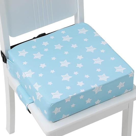 Booster Seat for Kitchen Chair with Adjustable Straps, Toddler Booster Seats for Dining Table Portable for Travel Camping Eating, Booster Cushion for Table for Baby Child Infant Kid Boy Girl-CubbioJoy