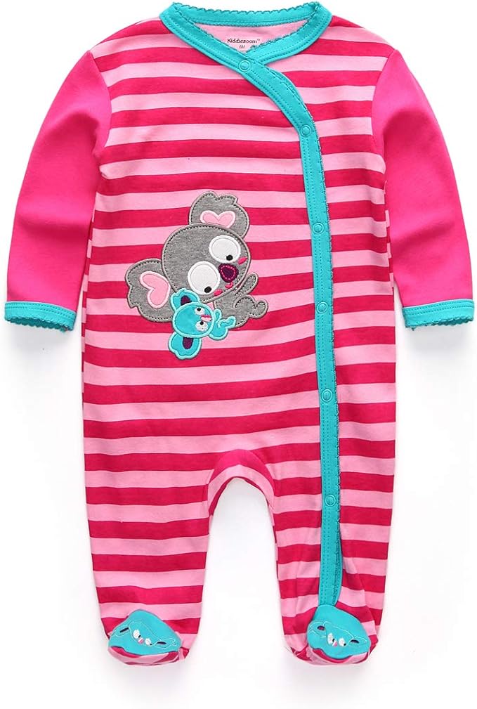 Kiddiezoom Baby and Toddler Boys'Snug Fit Footed One-Piece Romper Jumpsuit Cotton Cotton Footed Outfit-CubbioJoy