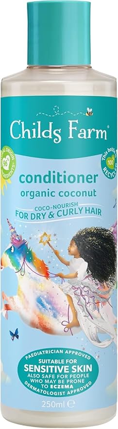 Childs Farm, Kids Coco-Nourish Leave in Conditioner, Organic Coconut ,Curly & Coily Hair, Conditions & Nourishes, Suitable for Dry, Sensitive & Eczema-Prone Skin & Scalp, 4.2 Fl Oz-CubbioJoy