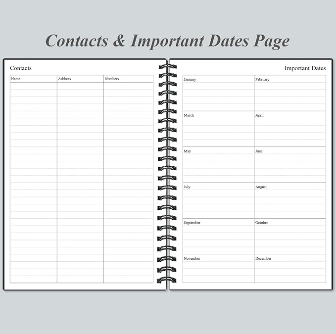 Daily Planner Undated - A5 To Do List Notebook Hourly Schedules, Spiral Appointment Planner for Women and Men, PVC Hardcover, Inner Pocket, Elastic Closure, 5.8" x 8.3", Black-CubbioJoy