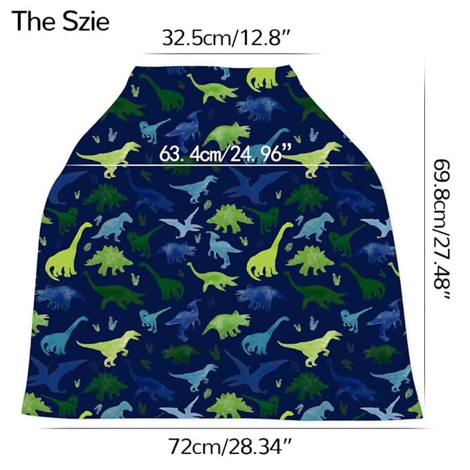 Baby Car Seat Cover, Multi- use Nursing Cover for Breastfeeding, Carseat Cover Boys, Dinosaur Baby Shower Stuff for Newborn, Soft Breathable-CubbioJoy