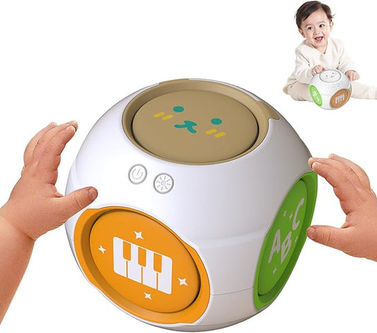 Bilingual Educational Baby Toy - Musical Learning Cube Baby Sensory Cube 6-in-1 with Lights Music for 6-18 Months, Toddler Activity Toy for Home Travel First Birthday Gift for 1 Year Old Boys Girls-CubbioJoy