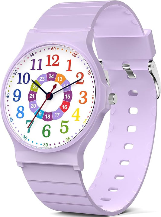 Kids Analog Watch Boys Girls, 30M Waterproof, Sports Watch for Boys, Easy to Read Children's Thin Dial Wrist Watches with Soft Band, for Ages 5-15 Kids Great Birthday Gifts Christmas Day-CubbioJoy