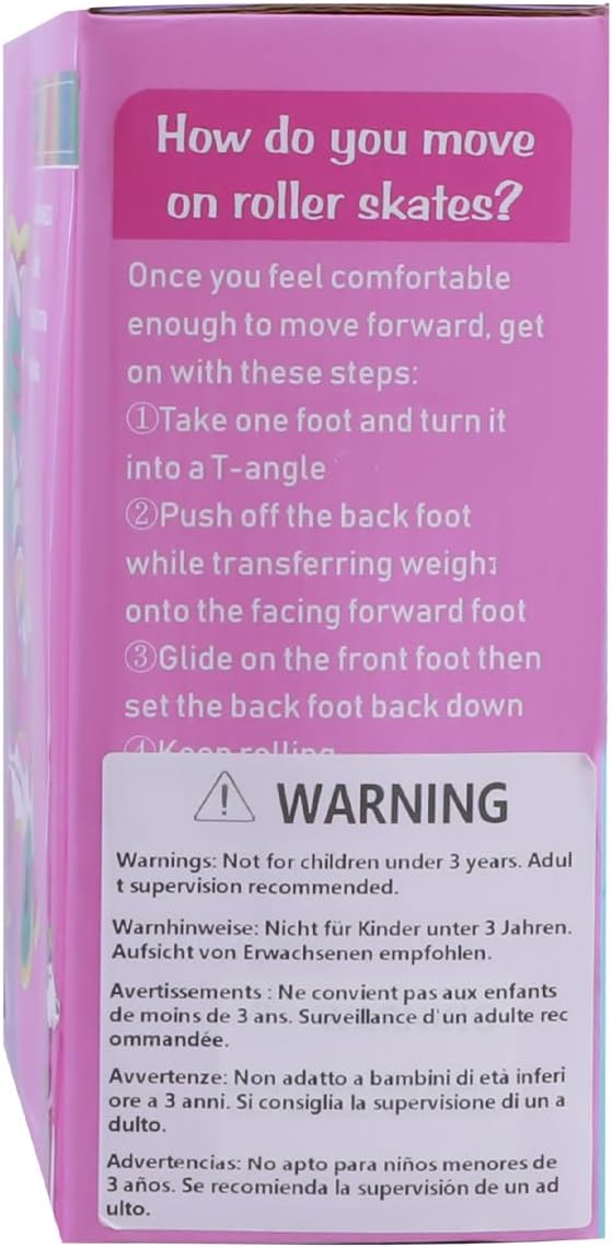 4-Pejiijar Rainbow Unicorn Kids Roller Skates for Girls Toddler Ages 2-4 5-8 8-12,Adjustable Roller Shoes with Luminous Wheels for Birthday Xmas Gifts-CubbioJoy