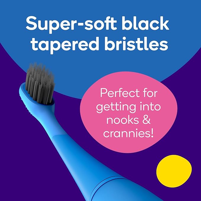 Burst Kids & Toddlers Electric Toothbrush (Purple) | Soft Bristles | Two Minute Timer | Rechargeable Battery | Easy-Grip Silicone Handle | 2 Modes for Healthy Smiles | Ages 3+-CubbioJoy