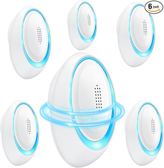 2025 Upgraded Spider Repellent Indoor, 6 Pack Ultrasonic Pest Repeller, Roach Repellent Plug, Roach Repellent Plug for Roach, Rodent, Mouse, Mosquito, Mice, Ant, Bugs Electronic Plug-in Pest Control-CubbioJoy