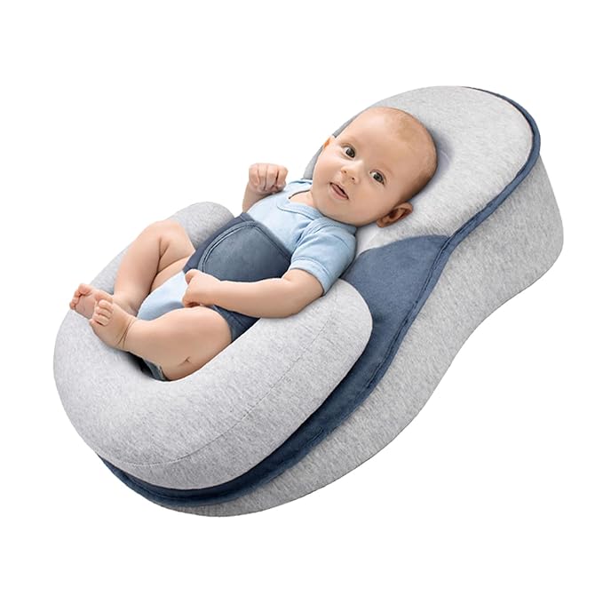 Baby Lounger Pillow, Adjustable Strap Incline Cushion for Breastfeeding & Bottle Time for Tummy Play-CubbioJoy