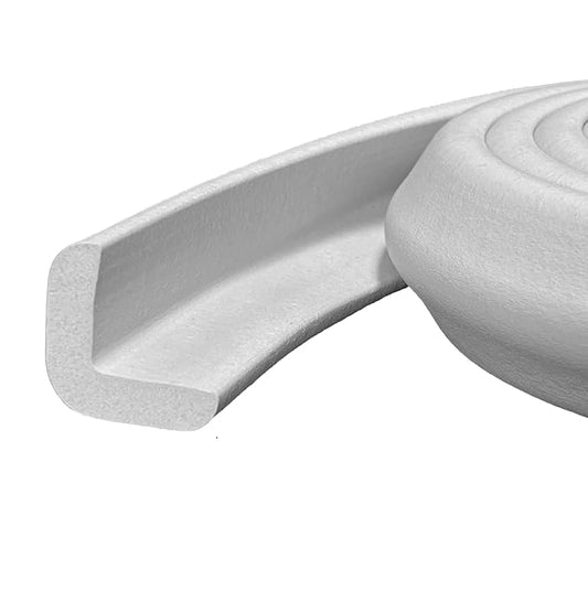 Kidkusion Baby Proof Edge Guards for Safety | Made in The USA | 48 Feet | Off White | Edge Protectors for Furniture, Tables, Fireplaces | Heavy Duty Tape Included