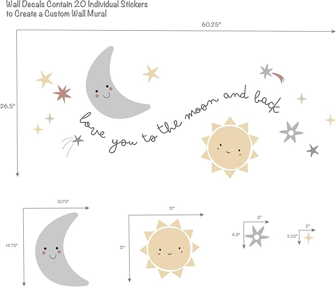 Bedtime Originals Little Star Celestial Moon & Stars Wall Decal/Stickers-CubbioJoy