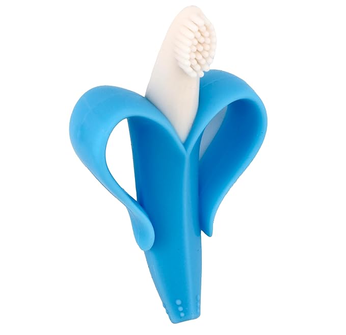 Baby Banana - Blue Banana Toothbrush, Training Teether Tooth Brush for Infant, Baby, and Toddler-CubbioJoy
