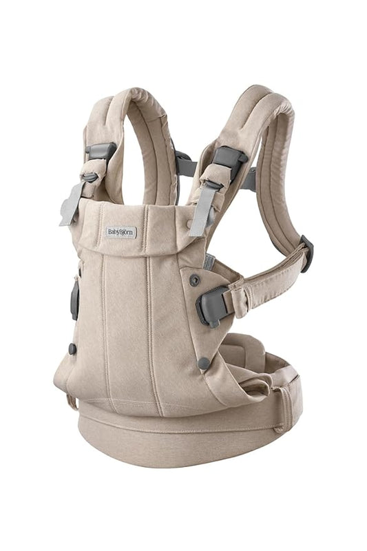 BabyBjörn Baby Carrier Harmony, Woven mélange, Light Beige | 3-in-1 Ergonomic Baby Carrier; Newborn, Facing-in, Outward-Facing, and Back Carrying Positions Supported (7-40 lbs), Newborn to Toddler-CubbioJoy