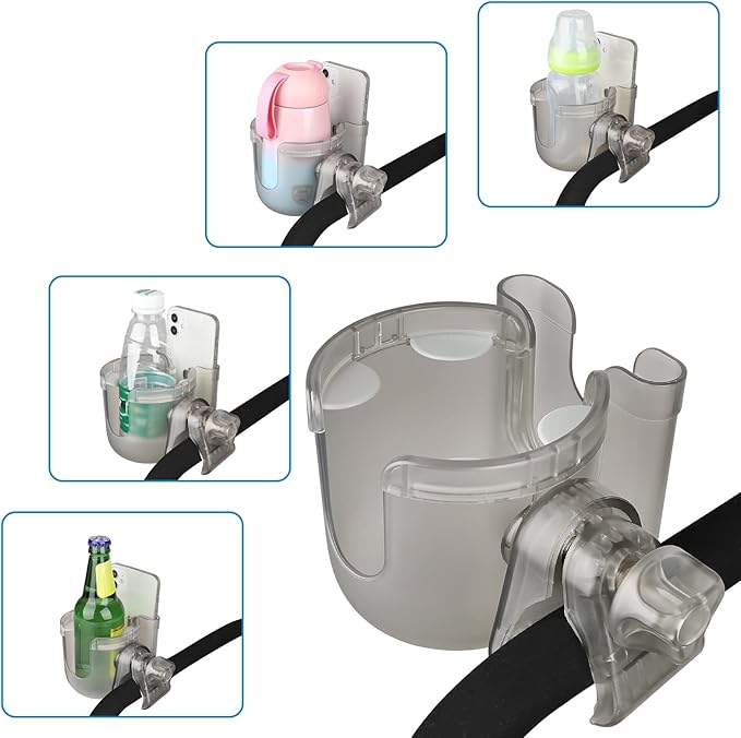 Accmor Stroller Cup Holder with Phone Holder, Bike Cup Holder, Universal Cup Holder for Uppababy Nuna Doona Strollers, 2-in-1 Cup Phone Holder for Stroller, Bike, Wheelchair, Walker, Scooter-CubbioJoy
