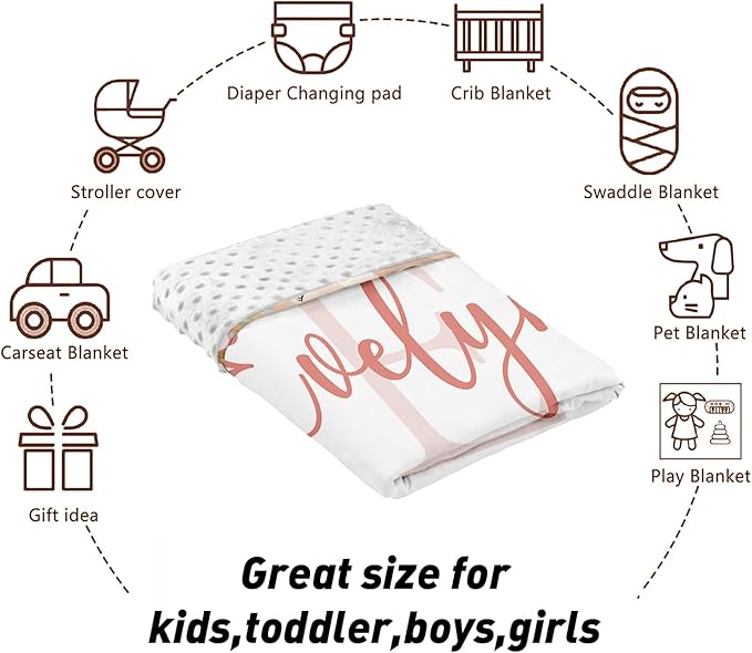 Custom Name Crib Bedding Set - Bohemian Flowers Design, Personalized Baby Nursery Bedding 3-Piece Set– Soft Blanket, Fitted Sheet, Changing Pad Cover – for Newborns Girls Nursery Gifts-CubbioJoy