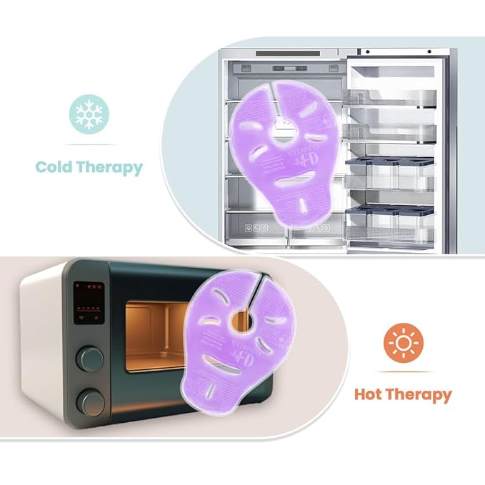 2 Larger Breast Ice Packs with Soft Covers and 6 Breast Pads for Leaking Milk, Hot and Cold Breast Therapy Packs, Breastfeeding Essentials for Relief of Clogged Ducts, Nipple Pain, Engorgement-CubbioJoy