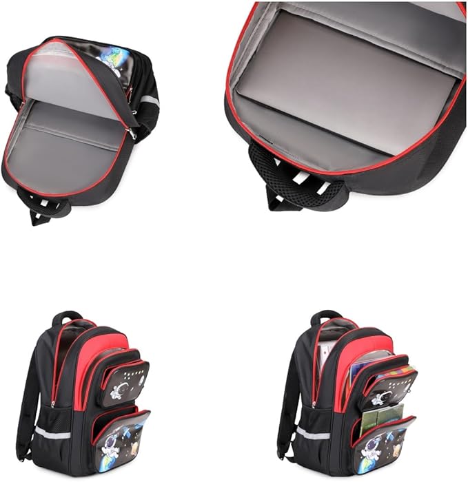 Cartoon Backpack for Boys, 17 Inch Kids Space Backpack for Children Teens Waterproof School Travel Backpacks-CubbioJoy