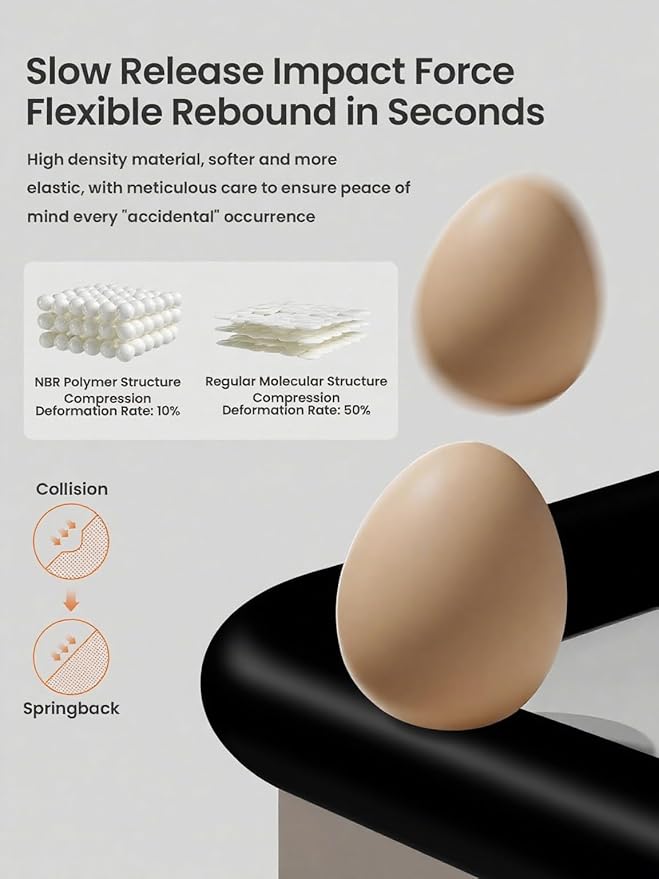 Baby Proof Edge Corner Protector, 6.56FT 0.47''Th L-Shape Furniture Corner & Edge Safety Bumpers with 6 Corners, Pre-Taped, Soft NBR Rubber Foam Desk Edge Cushion Wall Corner Protector（Black）-CubbioJoy