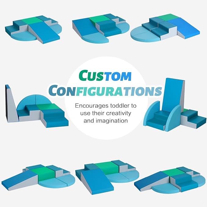 6-Piece Soft PU Leather Toddlers Climbing Toys, Indoor Climb and Crawl Activity Play Set, Foam Play Gym Climbing Structures for Toddlers 3, Baby Foam Blocks for Toddler-CubbioJoy