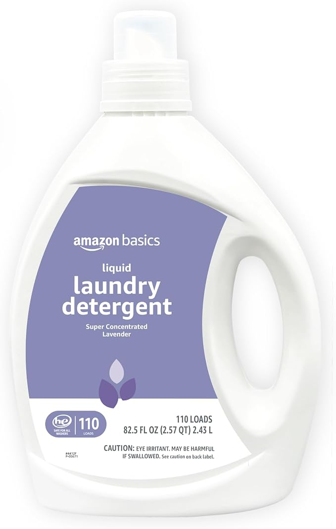 Amazon Basics Concentrated Liquid Laundry Detergent, Lavender, 110 loads, 82.5 Fl Oz (Previously Solimo)-CubbioJoy
