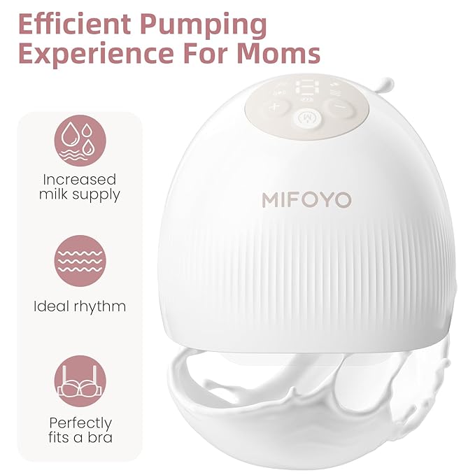 Breast Pump Wearable Breast Pumping: Electric Breast Pumps Hands Free Breastfeeding Pumps with 4 Modes & 9 Levels - Rechargeable Milk Pump, Smart Display for Moms, 24mm 2 Pack-CubbioJoy