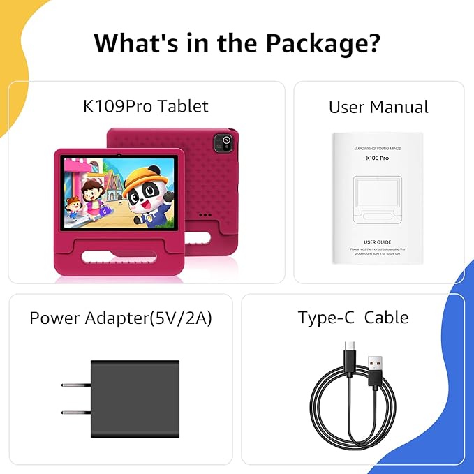 ApoloSign Kids Tablet 2025, 10.1 inch Tablet for Kids, Octa-core, 6 GB RAM, 64GB ROM Tablets for Toddlers with Parental Control, 8-hr Battery, Wi-Fi6, BT5.0, Droop-Proof Case (Pale Pink)-CubbioJoy