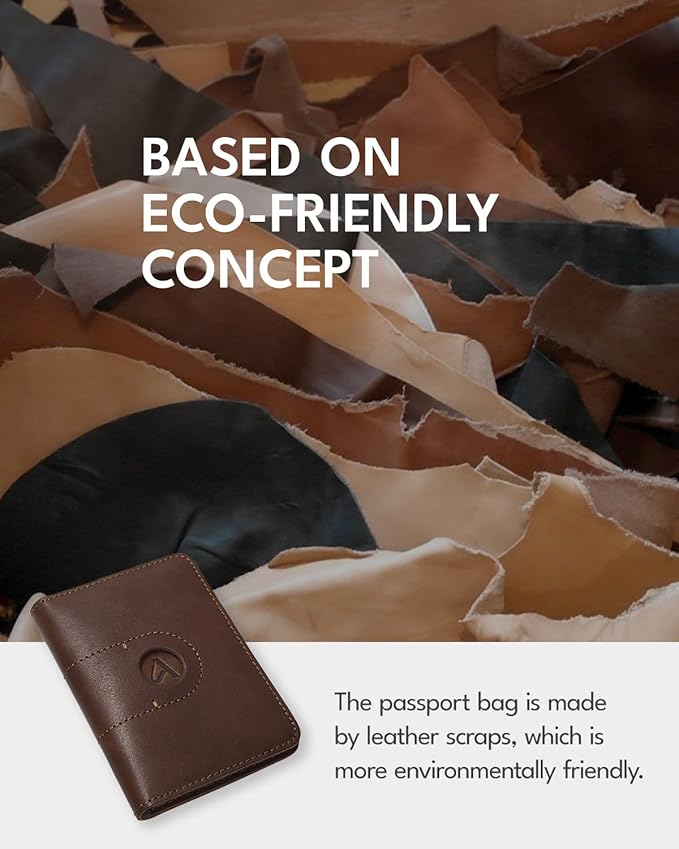 ALLIVE Passport Holder for Travel, Genuine Leather Passport Holder with Airtag Women Men,Travel Must Haves Airport Essentials, Passport Cover Travel Gifts Brown-CubbioJoy