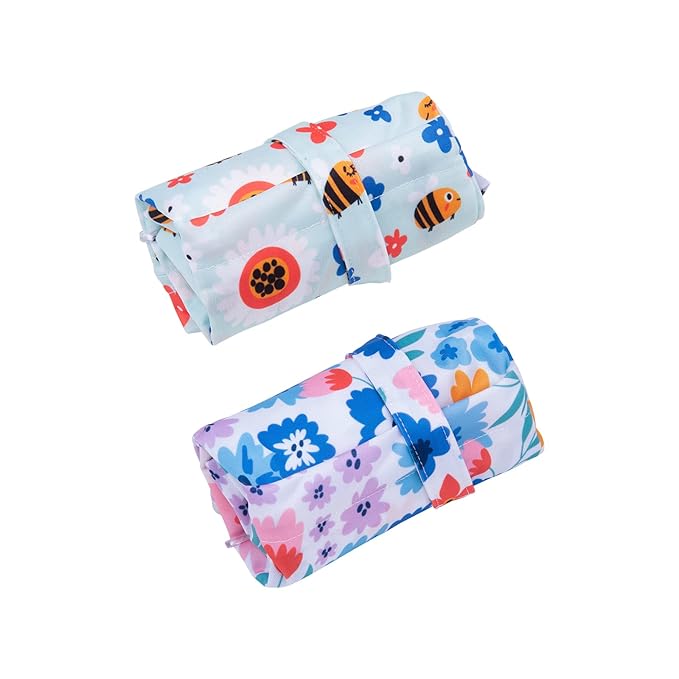 ALVABABY 2pcs Cloth Diaper Wet Dry Bags Waterproof Reusable with Two Zippered Pockets Travel Beach Pool Daycare Soiled Baby Items Yoga Gym Bag for Swimsuits or Wet Clothes LX-YX8688-CubbioJoy