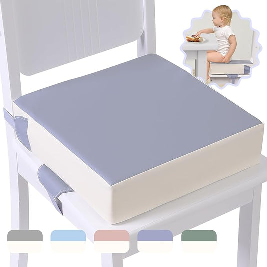 Booster Seat for Kitchen Chair with Adjustable Straps, Toddler Booster Seats for Dining Table Portable for Travel Camping Eating, Booster Cushion for Table for Baby Child Infant Kid Boy Girl-CubbioJoy