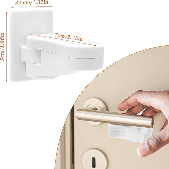 6P Child-Proof Door Lock Coolrunner Baby Proofing Door Handle Locks, Child Proof Door Lever Lock with Strong Adhesive for Protecting Kids and Toddler-CubbioJoy