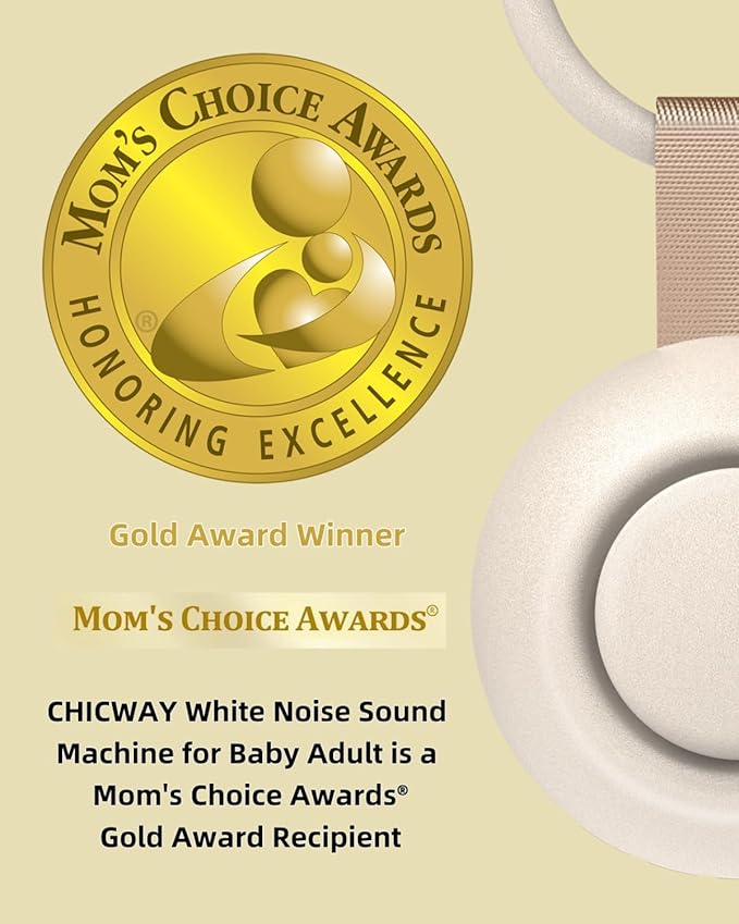 2025 Mom's Choice Awards, Portable Sound Machine for Baby Adult, AI Cry Detection, 18 Soothing Sound, Bluetooth Rechargeable White Noise Machine for Home Office Travel, Nursery Light, Gray-CubbioJoy