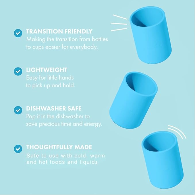 Avanchy Silicone Training Cup – 12 oz Open Cup for Toddlers and Infants – Ideal for Baby Led Weaning and Transitioning from Bottles, Yellow-CubbioJoy