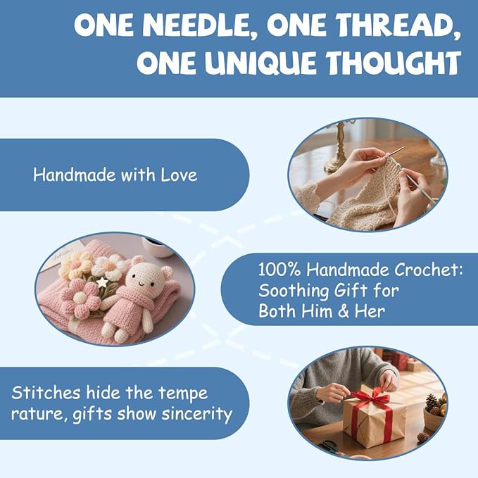 ARMINACO Crochet Kit for Beginners & Adults – 59pcs Complete Starter Set with Ergonomic Hooks (0.6-6.0mm), Yarn, Tools & Travel Bag – Craft Gift for Women, Teens & Seniors-CubbioJoy