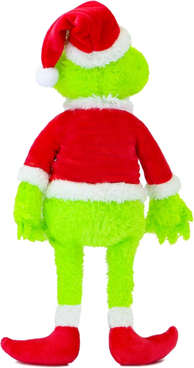 11.8-Inch Green Christmas Plush Toy, Mischievous Holiday Figure Who Loves Stealing Gifts, Perfect for Kids, Cute Christmas Decoration for Homes and Trees-CubbioJoy