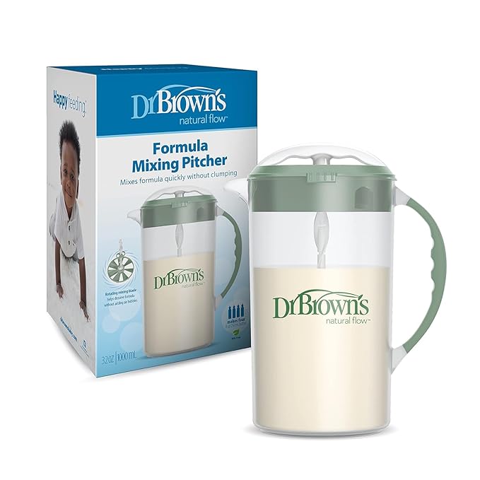 Dr. Brown's Insta-Prep Warm Water Dispenser with Baby Formula Mixing Pitcher, 32oz Olive-CubbioJoy