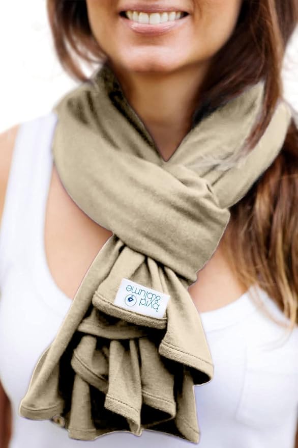 Byrd & Blume Maternity Nursing Cover Breathable Lightweight Breastfeeding Cover Wrap Shawl Scarf Poncho Full 360 (Latte, One size)-CubbioJoy