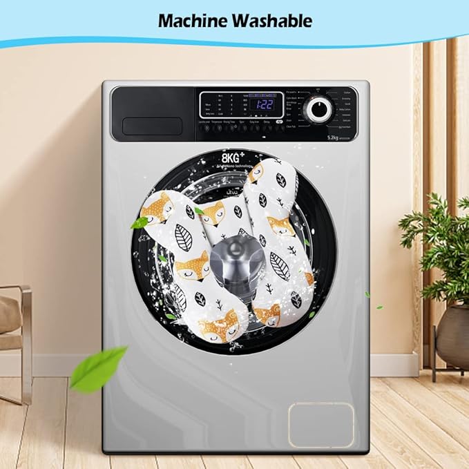 KAKIBLIN Baby Neck Pillow, Upgraded Baby Support Pillow for Head and Neck, Babies Head Pillow for Car Seat,Pushchair,Travel(Yellow Fox)-CubbioJoy