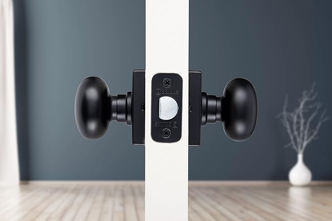 BRINKS – Contemporary Non-Locking Interior Ball Door Knob, Matte Black - Designed for Sleek and Modern Homes and Blends Seamlessly with Interior Décor (E2426-122) (10 Pack)-CubbioJoy
