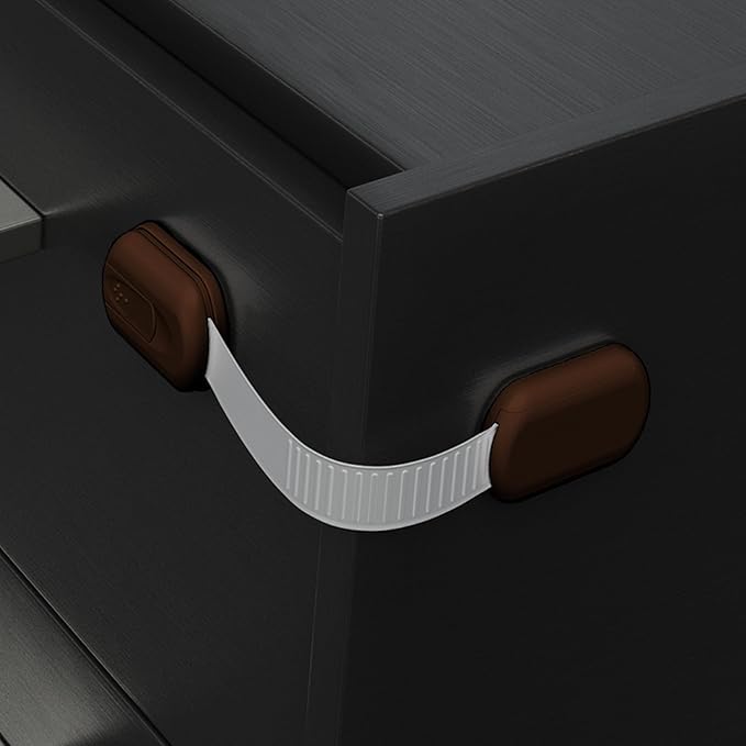 Baby Proofing Child Safety Locks (2 Pack) by Skyla Homes - The Safest, Quickest and Easiest 3M Adhesive Cabinet Latches, No Screws & Magnets, Multi-Purpose for Furniture, Kitchen, Ovens, Toilet Seats-CubbioJoy