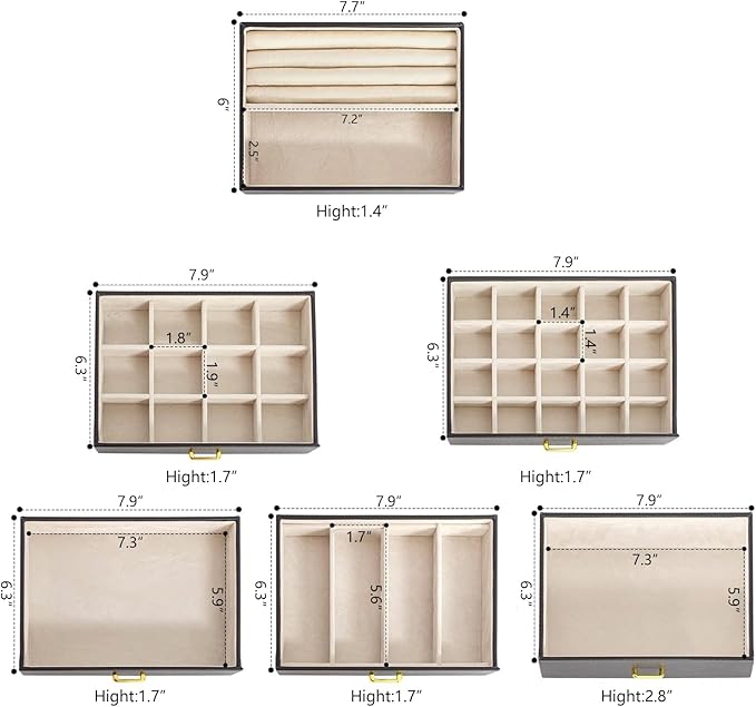 AKOZLIN Huge Jewelry Box Organizer Functional Lockable, Large Leather Jewelry Storage Case for Women Girls Ring Necklace Earring Bracelet Holder Organizer with Mirror-CubbioJoy