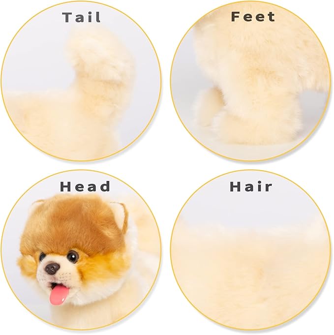 CU-MATE Interactive Dog Stuffed Animal Electronic Plush Pomeranian Simulation Puppy Realistic Toy Like-Real Robotic Nodding Barking Wagging Tail Present Pet for Toddler Boys-CubbioJoy